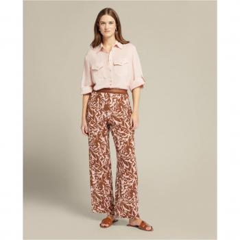 Pantalón de vestir de mujer estampado con cintura elástica