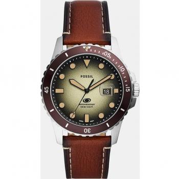 Reloj Fossil Blue FS5961 para Hombre de Cuarzo con Correa de Piel Sostenible Marrón