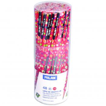 Bote 48 lápices de grafito triangulares HB con dibujos infantiles Super Heroes Space