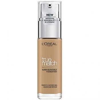 L'Oreal Paris True Match Liquid Foundation, Skincare Infused with Hyaluronic Acid, SPF 17, Available in 40 Shades, 6N Honey, 30 ml