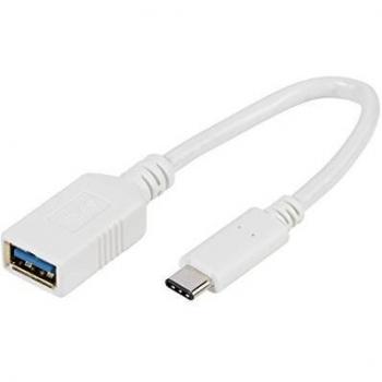 Vivanco 45284 Adaptador USB 3.0 a USB Tipo C, Alta Velocidad de Transferencia 10 Cm
