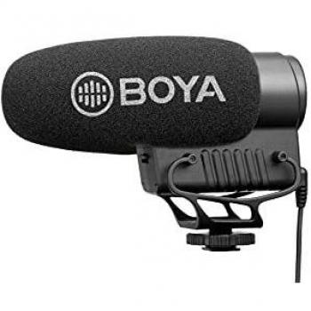 Micrófono direccional de escopeta de condensador BOYA BY-BM3051S, estéreo/mono, compatible con cámaras y videocámaras compactas, ideal para grabaciones de audio