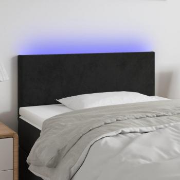Cabecero LED de Terciopelo Negro 80x5x78/88 cm