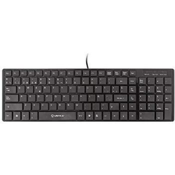 UNYKAch Teclado Slim UK-A7900 con 105 Teclas de Membrana, Conexión USB, Disposición QWERTY Español