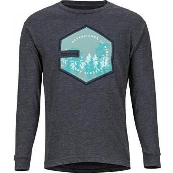 Marmot Deep Forest tee LS - Camiseta de Manga Larga para Hombre, Hombre, 42050-1204-4-M, Gris Oscuro Jaspeado, Medium