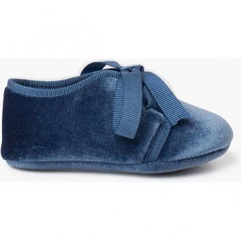 Zapato inglés de bebés de terciopelo con lazo de faya