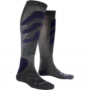 X-Socks Calcetines de esquí, tamaño 35-38, color gris/azul