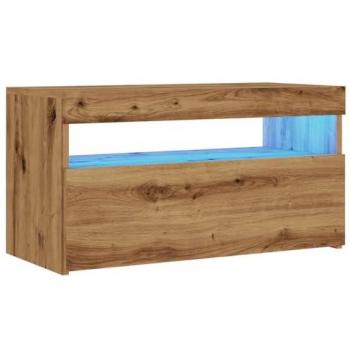Muebles TV con luces LED 2 uds madera ingeniería roble artisan
