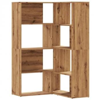 Estantería Esquina 4 Niveles Madera Roble Artisan 85x85x140 cm Marrón