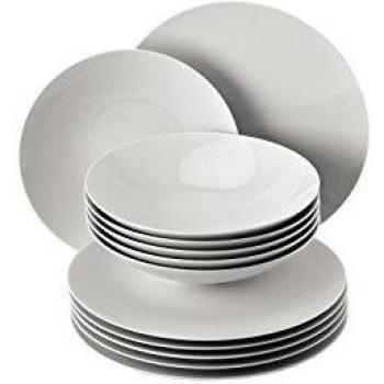 Vajilla de Porcelana Rosenthal TAC Gropius, 12 Piezas, Color Blanco
