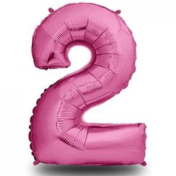 envami Globos de Cumpleãnos 2 Rosas - 101 CM Globo 2 Años - Globo Numero 2 - Decoracion 2 Cumpleaños Niñas - Globos Numeros Gigantes para Fiestas - Vuelan con Helio