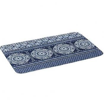 Alfombra de baño arabesca exótica Azul de Microfibra, de 70x45 cm - LOLAhome
