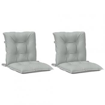 Cojines para silla respaldo bajo 2 unidades tela gris claro melange vidaXL