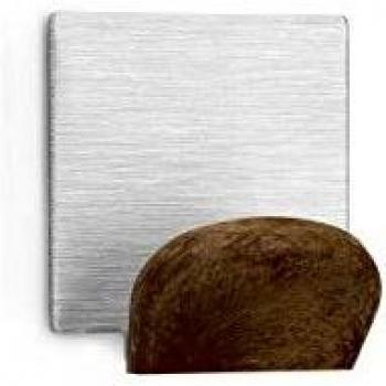 COLGADOR ADHESIVO ACERO INOX MADERA 2 UNIDADES
