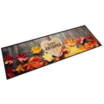 Alfombra de cocina lavable terciopelo otoño 60x180 cm antideslizante marrón