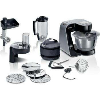Robot de Cocina Bosch MUM5XC4E, 1000W, 3.9L, Con Balanza, Negro y Plata