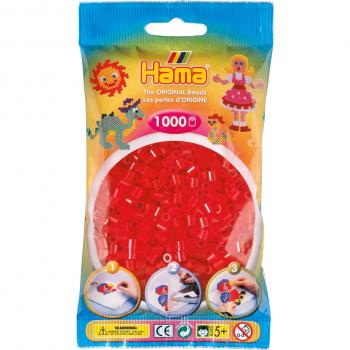 Bolsa de Perlas Hama 1000 Piezas Midi Color Rojo Translúcido