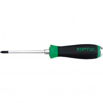 Destornillador TOPTUL FBGB0210 - Destornillador de precisión, mango ergonómico, punta magnética, acero al cromo-vanadio, longitud total 210 mm