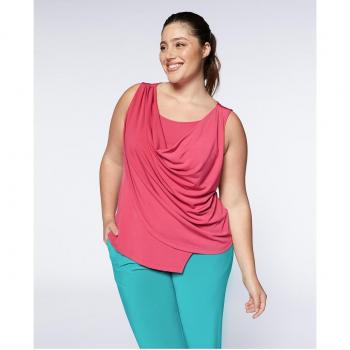 Top de mujer drapeado sin mangas