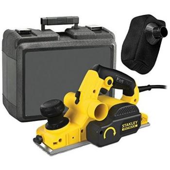 Cepillo Eléctrico para Madera Stanley FatMax 750W con Velocidad de Rotación 16500 rpm, Recubrimiento de Goma y Peso Ligero - Incluye 2 Hojas y Maletín (FME630K)