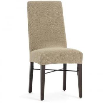 Funda silla bielástica con respaldo pack 2 Jaz Beige 50 x 60 x 50 cm