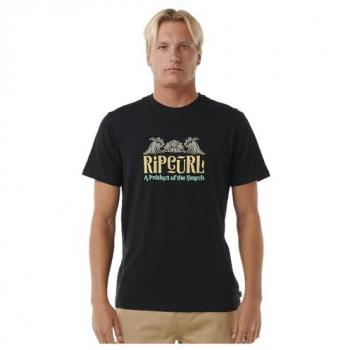 Camiseta Rip Curl Horizon Hombre Manga Corta Negro Talla S Algodón