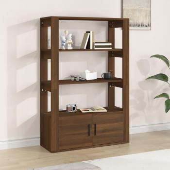 Aparador de madera contrachapada marrón roble 80x30x119,5 cm Mueble de Almacenaje de Salón Buffet para salón Armario Auxiliar Armario de Almacenamiento