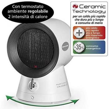 Termoventilador Cerámico Macom Caldoblo 1500W con Bajo Consumo Energético y 2 Niveles de Temperatura