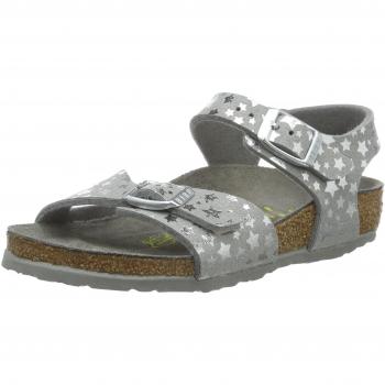 BirkenstockRio Mikrofaser - Sandalias de Punta Descubierta Niñas
, color Plateado, talla 33