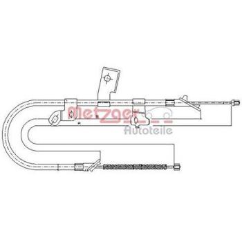 Cable de freno de mano Metzger derecho trasero para Toyota Yaris P1