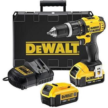 DeWalt DCD785M2-QW - Taladro percutor a bateria XR 18V, 13 mm, 60 Nm con 2 baterías Li-Ion 4, 0 Ah y maletín