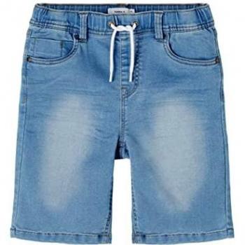 Bermuda vaquera de niño con cintura elástica y ajustable