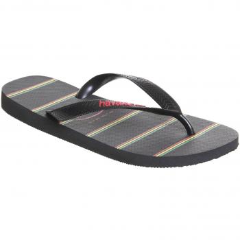Havaianas Hombre Top rayas logotipo de las chancletas, Negro, 45/46 EU