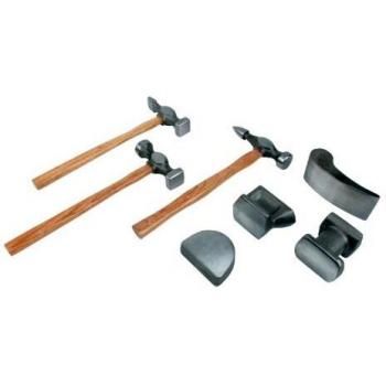 Brüder Juego Herramientas Chapista Tases Sufrideras Martillos Madera 7 Piezas