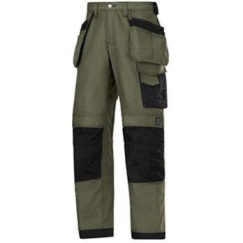 Snickers 3214 - Pantalón de trabajo con bolsillos, de tela Verde