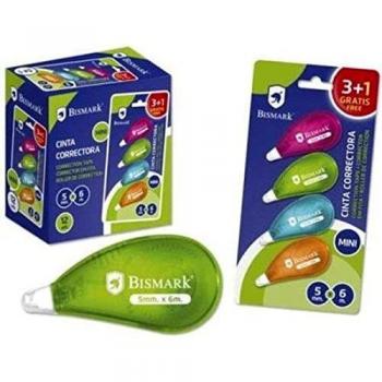 Cinta correctora bismark mini neon 6 m x 5 mm blister 3+1