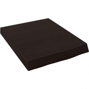Estante de pared de madera de roble macizo tratado en color marrón oscuro, dimensiones 40x50x(2-6) cm
