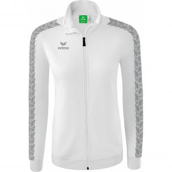 Erima Sudadera Con Cremallera Essential Team Track Top, chaqueta deportiva para mujer, color blanco, talla 40