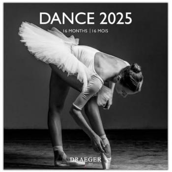 Calendario de pared grande 2025 de Danza Draeger, 16 meses (septiembre-diciembre), mes vista por página, dimensiones de 29 x 29 cm, disponible en 7 idiomas, incluye 12 fotografías temáticas y