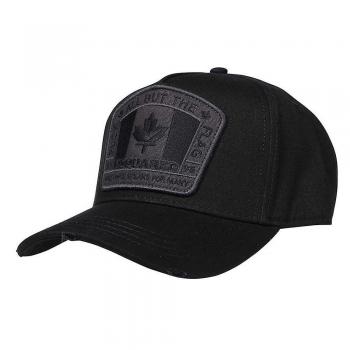 Dsquared2 Black Flag Patch Logo Baseball Cap - One Size