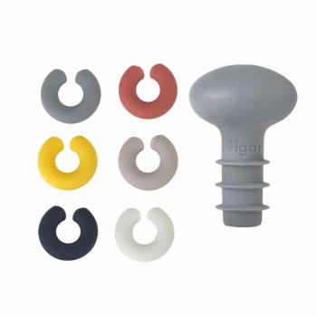 Set de Vino de Silicona Maid VIGAR - Tapón para Botella y 6 Marcadores Divertidos - Alta Calidad y Durabilidad - Ideal para Regalo o Uso Personal
