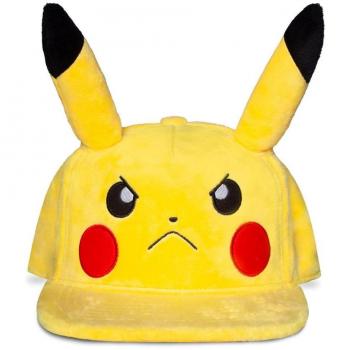 Gorra Pokémon Pikachu para Hombre - Snapback con Diseño de Pikachu Enojado
