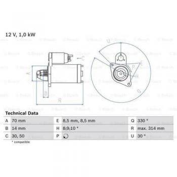 Motor de Arranque Bosch 986018570, tipo: motor de arranque, características: marca Bosch, número de parte 0 986 018 570