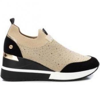 Xti Zapatillas Mujer Cuña 141575 Beige/Oro - Altura Cuña 6cm