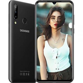 DOOGEE N20 2019 Dual SIM Moviles Libres 4g, Octa-Core 4GB RAM 64GB ROM, 6.3 Pulgadas FHD + Android 9.0 Smartphone Libres, Cámara 16MP + 8MP + 8MP + 16MP, 4350mAh, 10W Carga Rápida - Negro