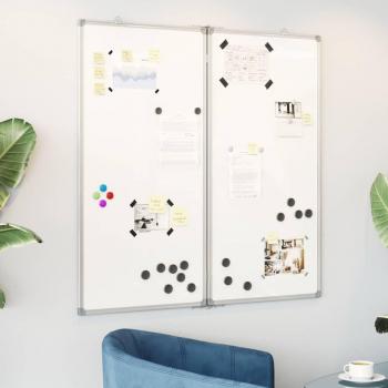 vidaXL Magnetic Whiteboard Foldable 80x80x1.7 cm Aluminium