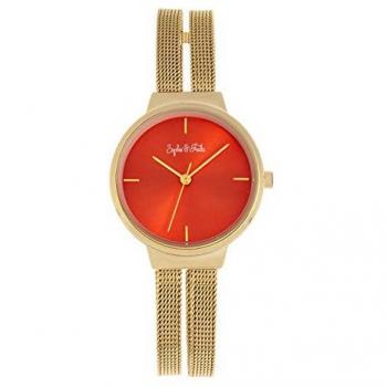 Sophie & Freda Sedona Women's Quartz Bracelet Watch - Orange Stainless Steel - One Size