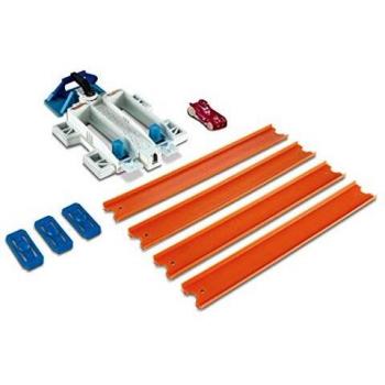 Hot Wheels- Track Builder Doble Lanzadora con Coches de Juguete, Multicolor
