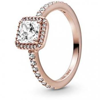 Anillo Elegancia Atemporal Pandora Rose para Mujer con recubrimiento en oro rosa de 14K y zirconia cúbica, talla 50