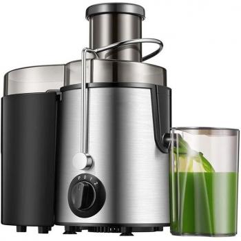 Licuadora Exprimidora Eléctrica 800W Acero Inox Doble Velocidad (15-22000 RPM) 1.5L Residuos y Vaso de 0.5L